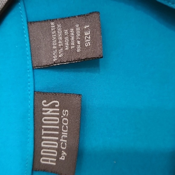 Chicos Additions Athleisure Women's Blue Jacket With Pockets Lounge Workout Run - Picture 2 of 8